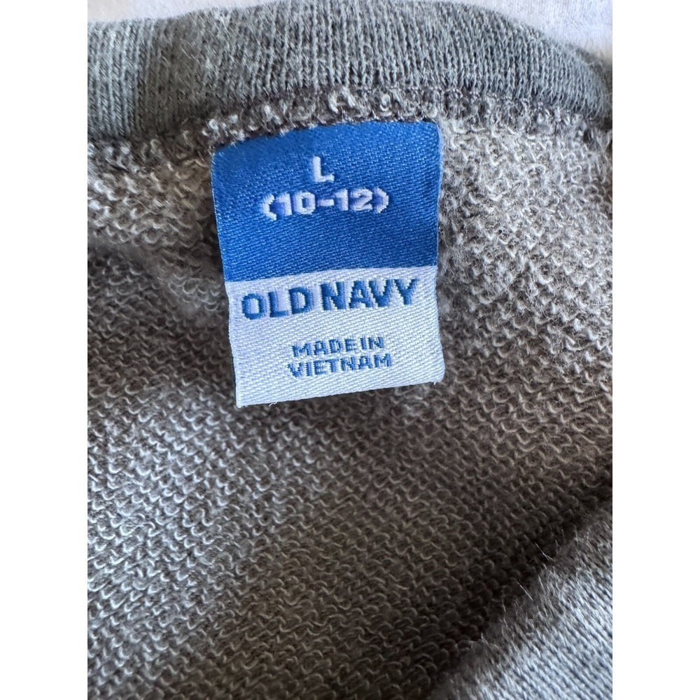 Old Navy Sweater Boys Size L 8/10 Gray Tie Dye Good Vibes Skeleton Peace EUC - Picture 4 of 6